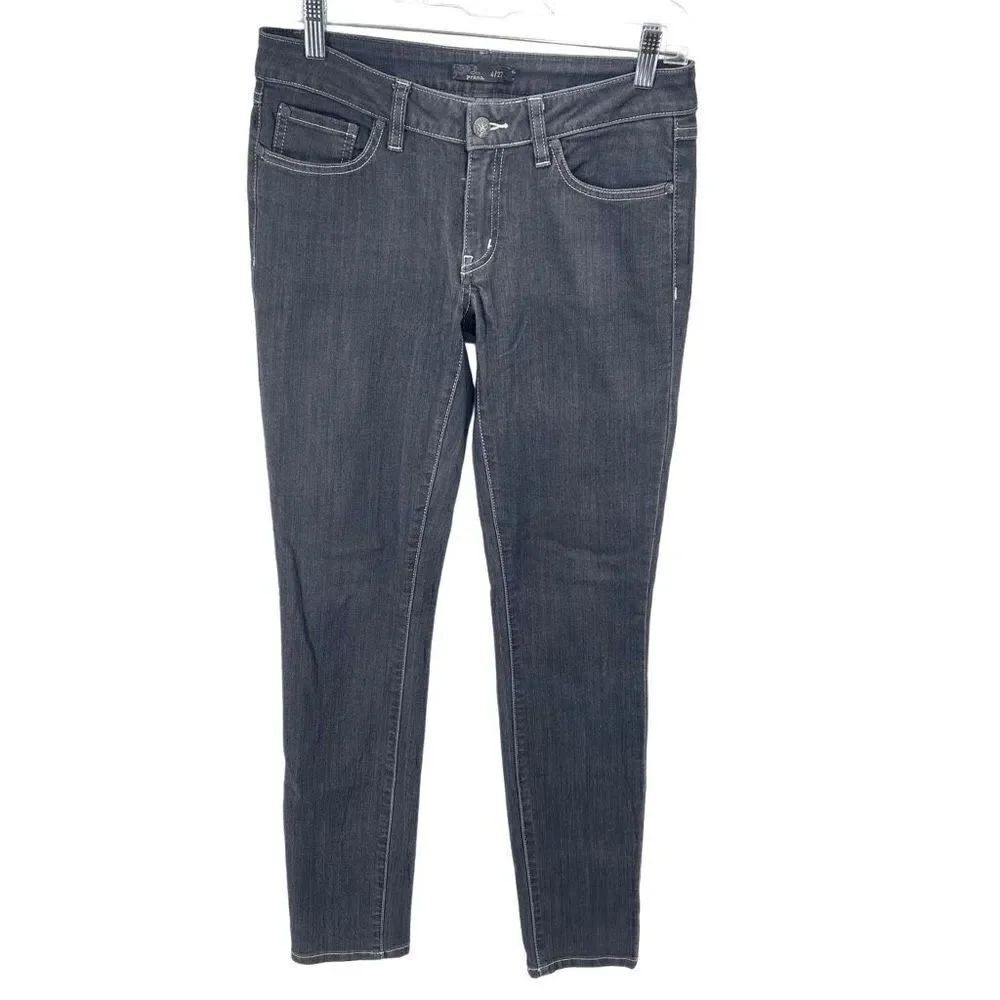 Prana Womens Skinny Jeans Organic Cotton Stretch 5 Pocket Mid Rise Gray 4/27